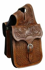 premium brown design leather western saddle bag with great quality
