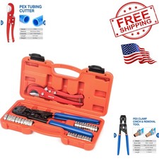 PEX Clamp Tool Kit for 3/8-in, 1/2-in, 3/4-in, 1-in PEX Clamp Cinch & Removal...
