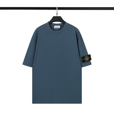 Stone Island Kurzarm-T-Shirt mit Rundhalsausschnitt, einfarbig, neu