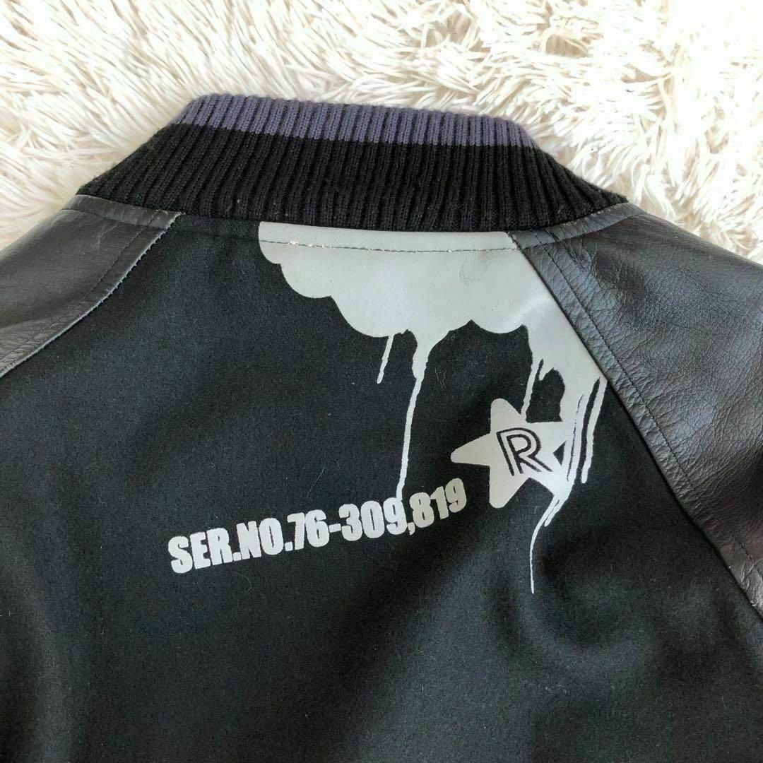 Flip The Script Wool Leather Varsity Jacket Black… - image 10