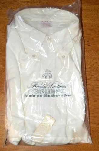 NWT USA Brooks Brothers Makers 16 34 Sanforized off white OCBD oxford shirt