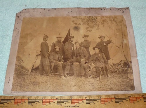 CIVIL WAR 8 3/4" X6 3/4"  original B&W PHOTO by Alexander Gardner / 8  SOLDIERS