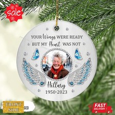 Add Photo Memorial Ornament for The Loss of Loved One, Remembrance Sympathy O...