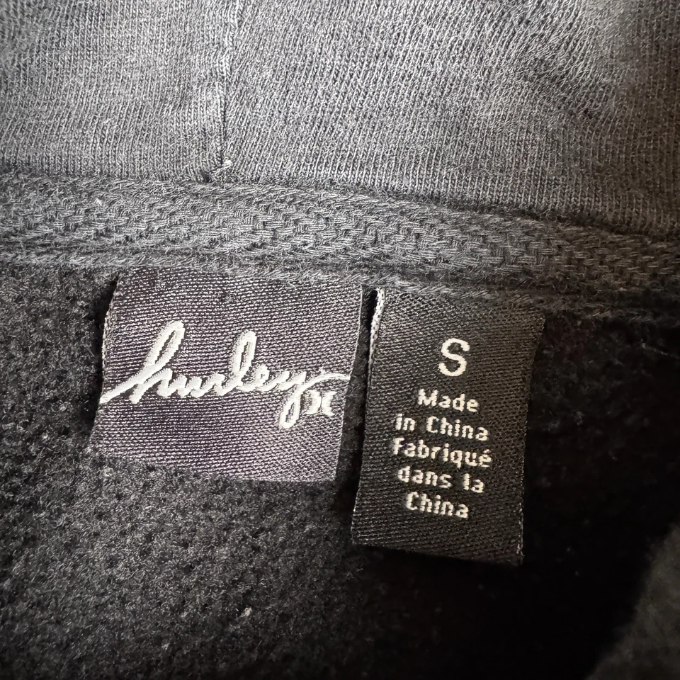 Sudadera con capucha vintage Hurley para mujer pequeña negra cremallera completa floral patinador Y2K Foto 2 de 4