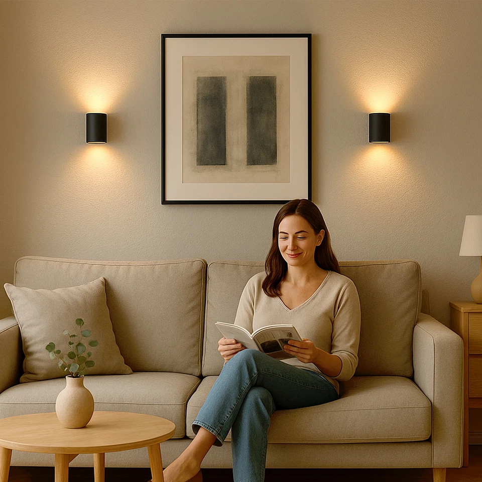 2x TUANI Wandleuchte innen schwarz gold Up Down für G9 Leuchtmittel Wandlampe  - Bild 2 von 4