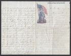 USA CIVIL WAR PATRIOTIC LETTERHEAD BENTON BARRACKS JAN 2 1862 VERY FINE