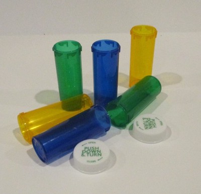Prescription Medicine Vials 6 Dram Rainbow-6 Pack-$4.99 Shipping-Pharmacy Grade