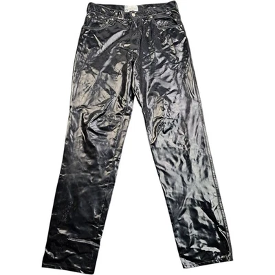 Pantalon Apartment London taille 32 homme noir PVC vintage années 80 made in England - Photo 1/4