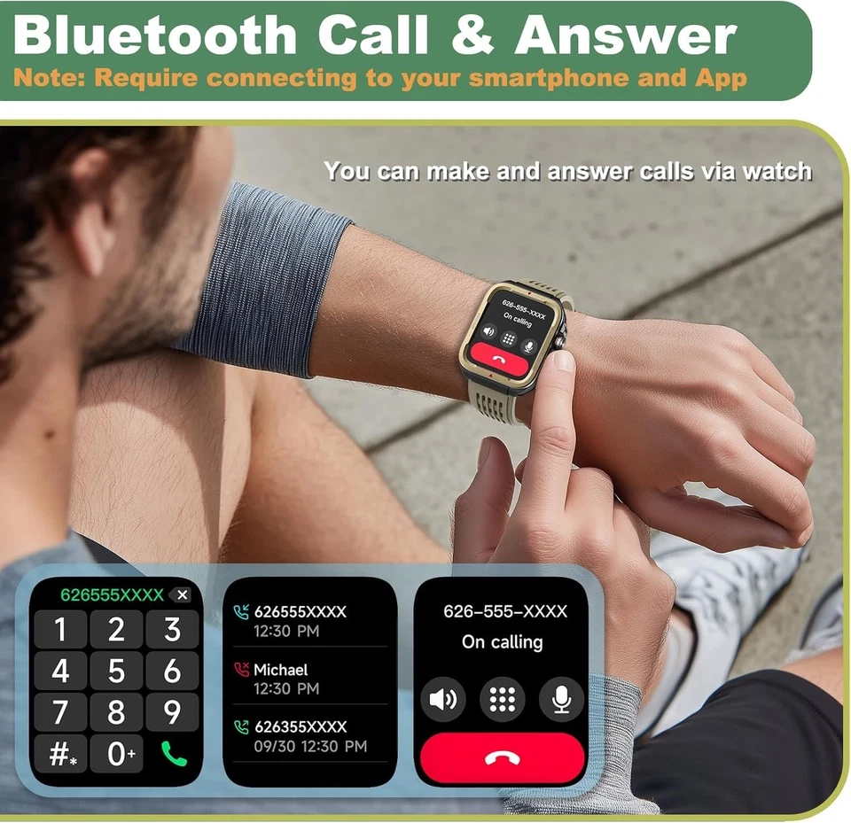 2025 Smart Watch For Men/Women, Waterproof Smartwatch Bluetooth iPhone Samsung - Image 2 of 4