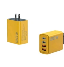 120W 4-Port USB C FAST Charger Block Wall Adapter For All Cell Phones iPad Lot