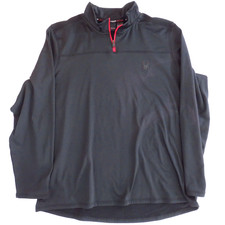 Spyder Active 1/4 Zip Fleece Lined Lightweight Pullover Mens Lg Base Layer Black
