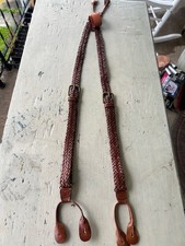 Wilson Genuine Braided Leather Suspenders W/Solid Brass Buckles