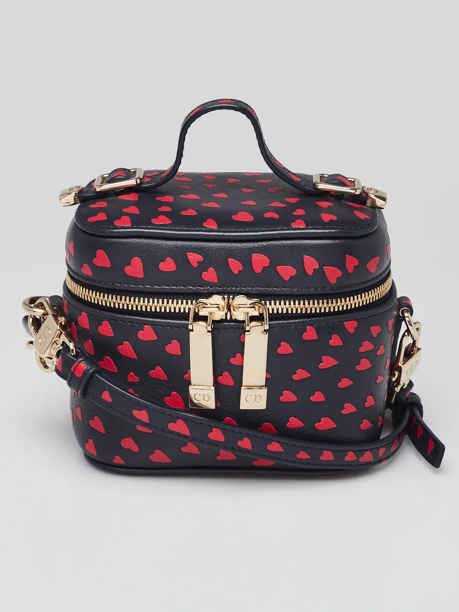 Christian Dior Black/Red Leather Micro Lady DiorAmour Vanity Case