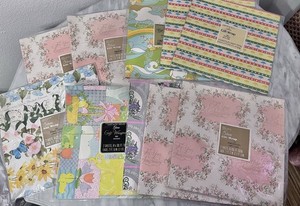 Vintage Lot 10 Sealed Gift Wrapping Paper Wedding Engage Baby Gibson USA MCM