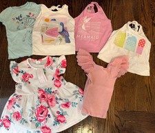 6 Piece Lot Of Toddler Girl Tanks Tees Dress Gap/ Carters -Size 3T/3-4 One W Tag