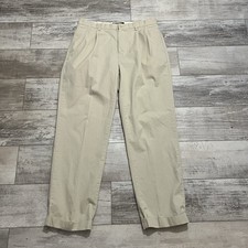 Polo Ralph Lauren Vintage Hammond Pants Mens 35x32 Tan Pleated Chinos Trousers