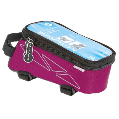 M-Wave Rotterdam Waterproof Cycling Top Tube Bag with Touchscreen Pocket, Purple