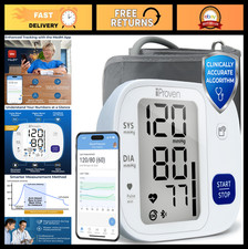 Bluetooth Blood Pressure Monitor for Home Use  Upper Arm Cuff, App Integration,