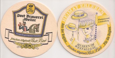 Post brewery hamlet - old beer mat ''museums in the West Allgäu - Lindenberg''