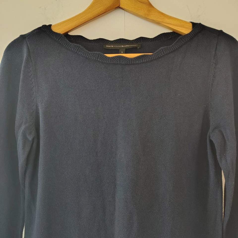 Suéter Marinero Casa Blanca Mercado Negro Cuello Barco S Náutico Nueva Inglaterra Costero Foto 2 de 4