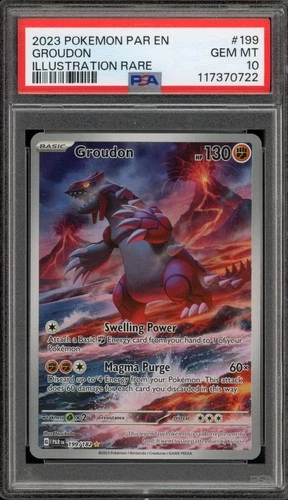 Pokemon Groudon Paradox Rift Illustration Rare #199 PSA 10 Gem Mint