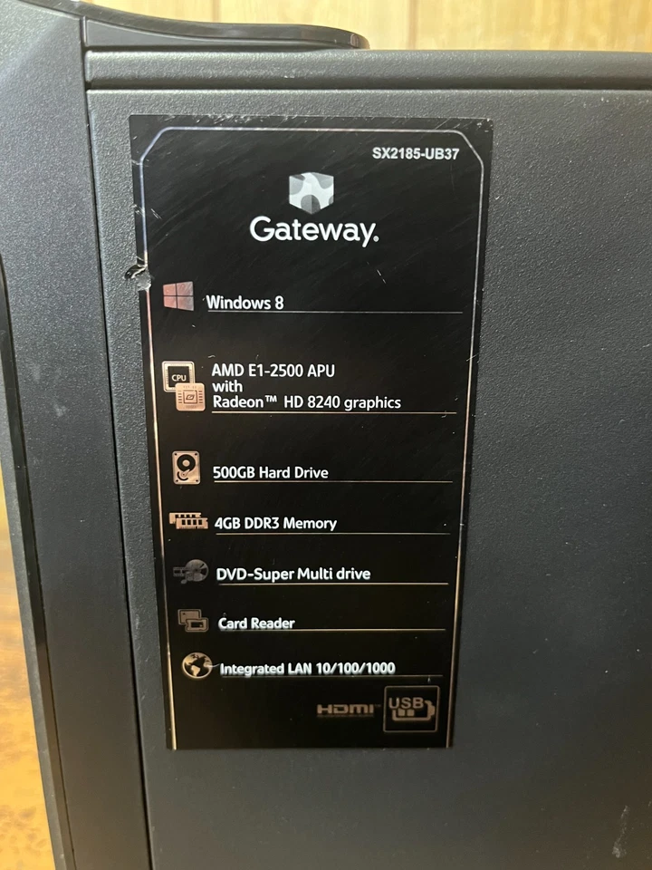 Gateway SX2185 SFF Windows 10 Desktop Computer AMD E1-2500 4GB 500GB DVDRW - Image 4 of 4