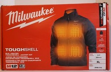 Milwaukee M12 12V Heated Toughshell Black Jacket Size-XL with Battery  Charger