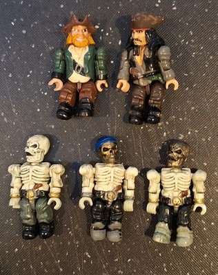 Mega Bloks 2'' Fluch der Karibik Mini Figuren Jack Sparrow & Dead Men.