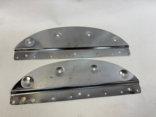 Harley chrome rigid Panhead Knucklehead saddlebag fender supports plates - Picture 3 of 3