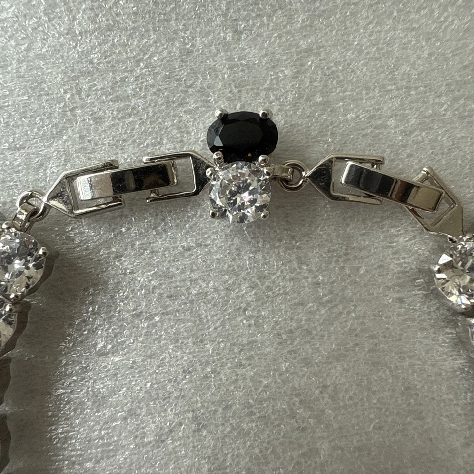 Pulsera GULICX Tono Plata Negro Circón Cristal Swarovski OS NUEVO Foto 4 de 4