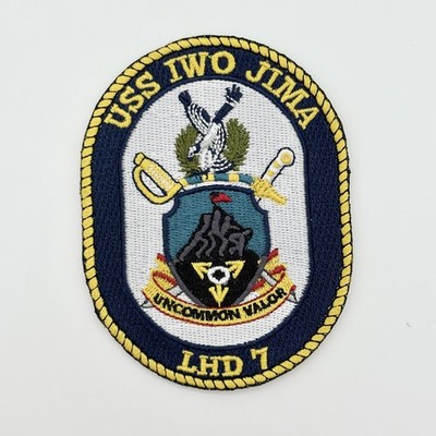 USS Iwo Jima LHD-7 Patch   Iron/Sew on, Embroidered, 4 Inch