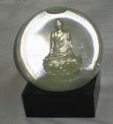 Crystal Translucent Buddha Snow Globe ~ Fine Silver Confetti ~ CoolSnowGlobes — photo 2