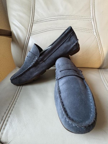 Men Coach Heels Grey Suede 42