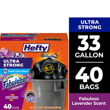 Ultra Strong 33 Gallon Trash Bags, Large Trash Bags, Black, Fabuloso Scen