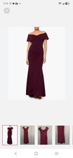 Xscape Women’s Bordeaux Off Shoulder Bow Long Gown Dress Size 16