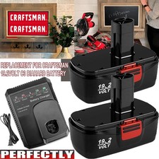 2Pack for Craftsman 19.2 Volt 11375 Battery C3 DieHard 130279005 11376 / Charger