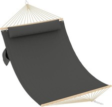 Hammocks 12 FT Double Quilted Fabric Hammock with Spreader Bar Pillow 2 Person