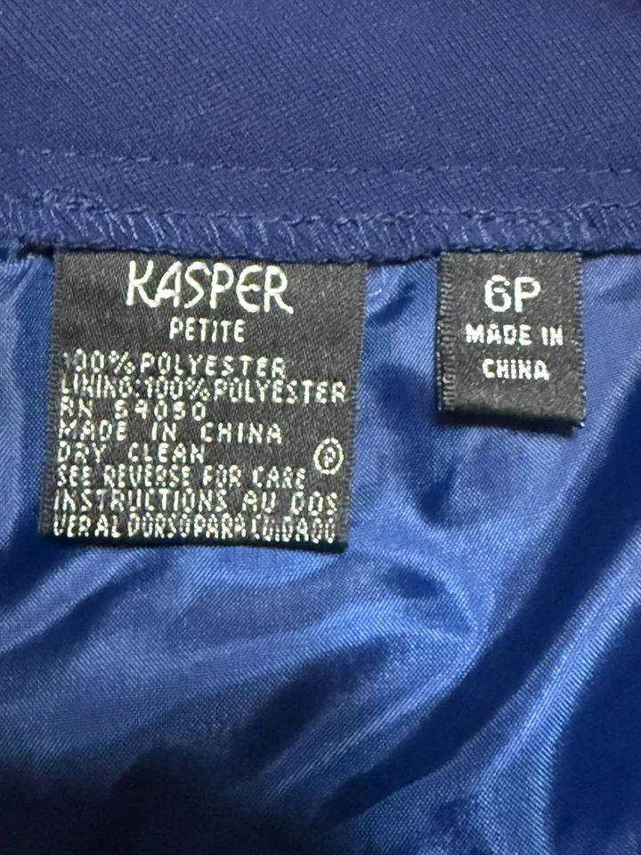 Pantalones Kasper, para mujer talla 4 pequeños, azules, pantalones de vestir, negocios Foto 4 de 4