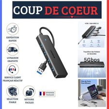 UGREEN Hub USB 3.0 4 Ports Ultra Fin Multiport pour PC 15cm