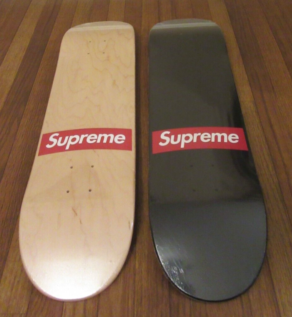 Supreme Routed Box Logo Skateboard Deck Set of 2 Natural