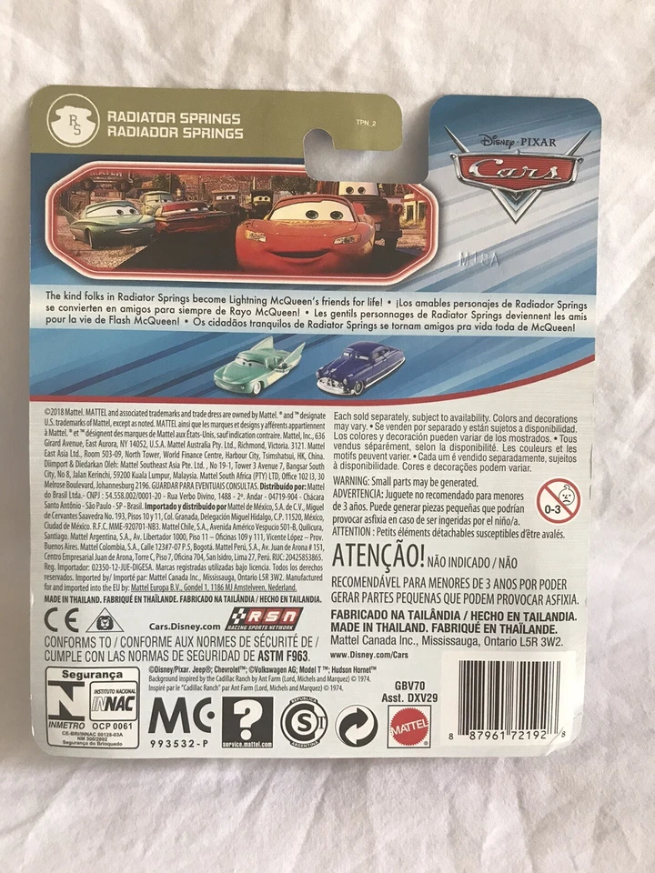 MUELLES RADIADOR COCHES DISNEY/PIXAR DOC HUDSON nuevo 2018 Foto 3 de 3