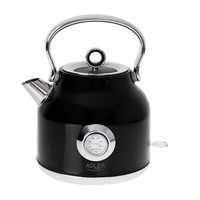 Retro-Design Wasserkocher Adler AD-1346B Edelstahl Teekocher Schwarz 1,7L 2200W