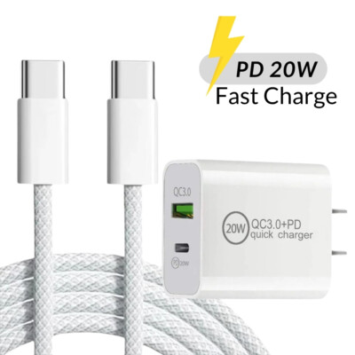 PD 20W USB Type-C Fast Car Charger For iPhone 17 16 15 Pro Max Dual Type C Cable