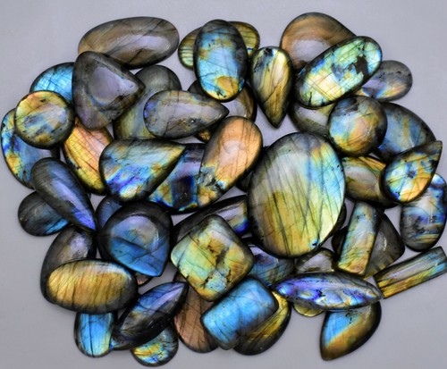 Big Size Wholesale Labradorite Cabochon Natural Flashy Labradorite Gemstone V56 - Picture 3 of 12