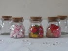 Small Clear Glass Cork Lid Bottles Jars Party Sweets Wedding Table Favours 6x7