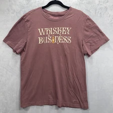 Life Is Good T Shirt Large Purple Whiskey Business Graphic Crusher Casual BBQ