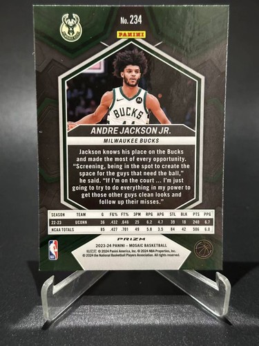 2023-24 Panini Mosaic Andre Jackson Jr. #234 Glitter Rookie RC Case Hit SSP - Picture 2 of 2