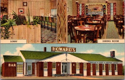 Linen Postcard Multiple Views of Howard's Cafe in Rock Springs, Wyoming