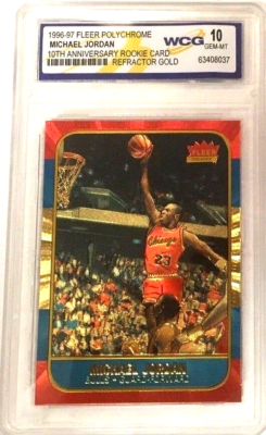MICHAEL JORDAN FLEER WCG GEM-MT 10 1986 1996 remake psa
