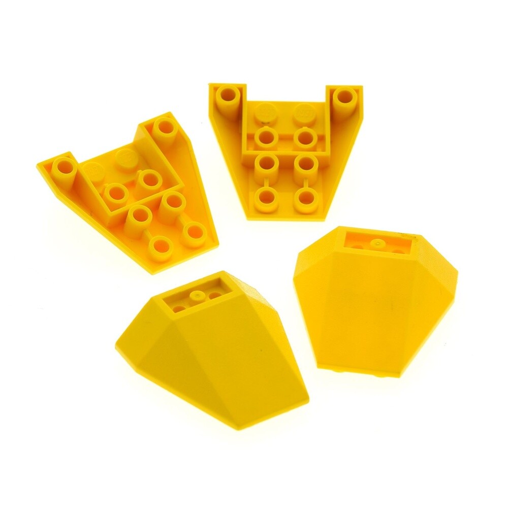 4x Lego Wedge Brick 4x4x1 Yellow Inverted Slope Front Rear Bow 4262136 4855
